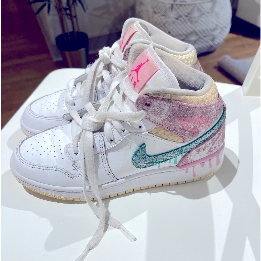 Nike Jordan’s Ice Cream Paint Drip Kids Size 4Y or Adult with TINY feet